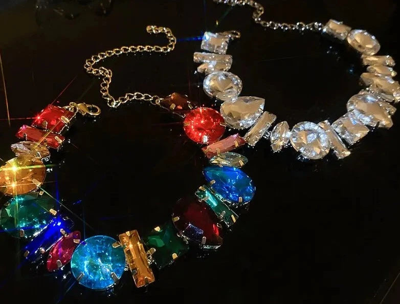 Rhinestone choker necklaces