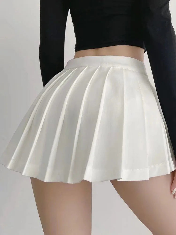 High-Waist Pleated Mini Skirt