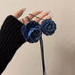 Denim Flower Rose Choker