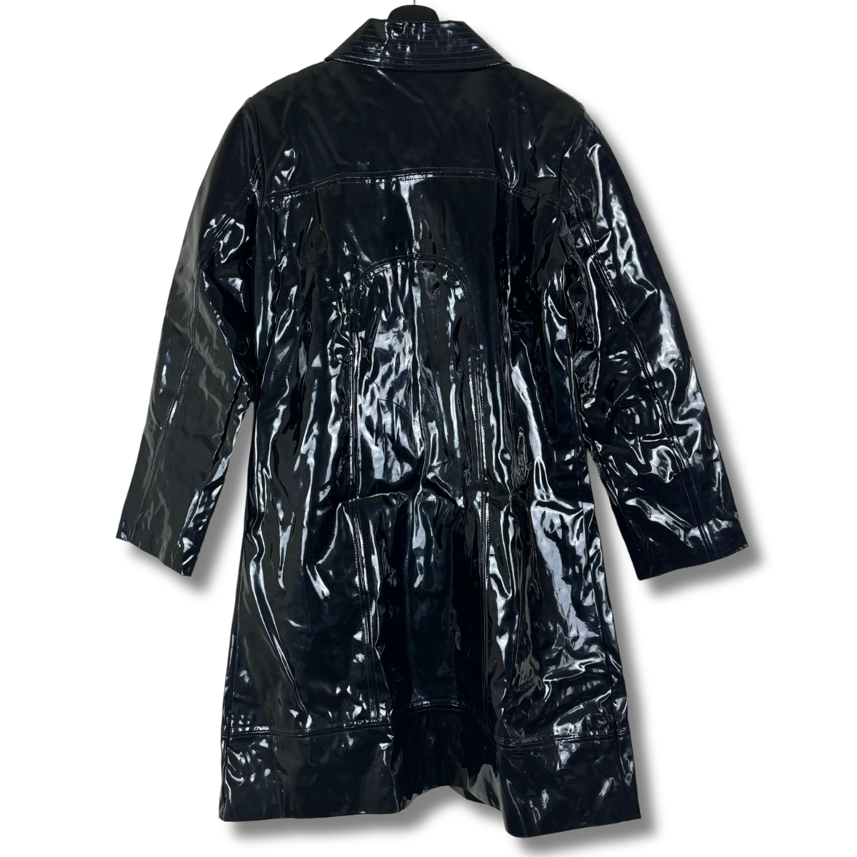 BLACK VINYL TRENCH COAT