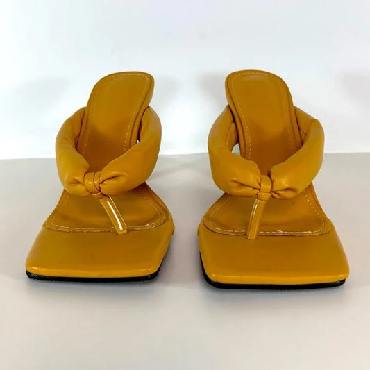 MUSTARD THONG SANDALS