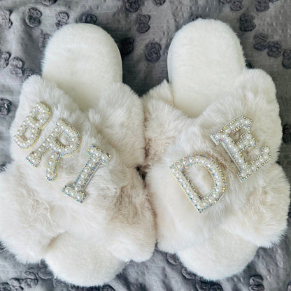 Furry "Bride" Slippers