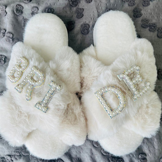 Furry "Bride" Slippers